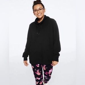 PINK Sherpa Lined Campus Cowl Neck Pullover